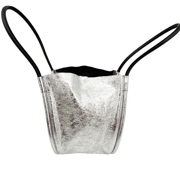 PROENZA SCHOULER Large Ruched Tote in Metallic Crinkled Leather - Picture 7 of 16